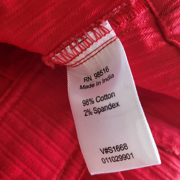 Coldwater Creek short cropped Jacket Womens Petite 4 Red Casual Button U… - Picture 8 of 15